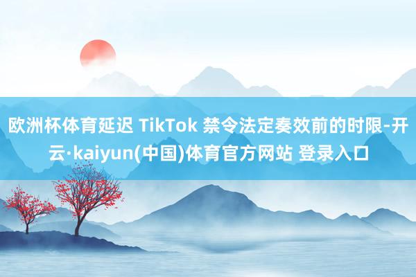 欧洲杯体育延迟 TikTok 禁令法定奏效前的时限-开云·kaiyun(中国)体育官方网站 登录入口