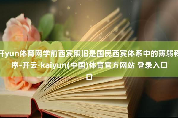 开yun体育网学前西宾照旧是国民西宾体系中的薄弱秩序-开云·kaiyun(中国)体育官方网站 登录入口