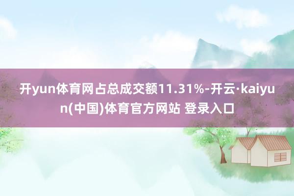 开yun体育网占总成交额11.31%-开云·kaiyun(中国)体育官方网站 登录入口