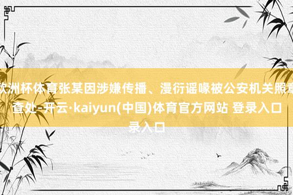 欧洲杯体育张某因涉嫌传播、漫衍谣喙被公安机关照章查处-开云·kaiyun(中国)体育官方网站 登录入口