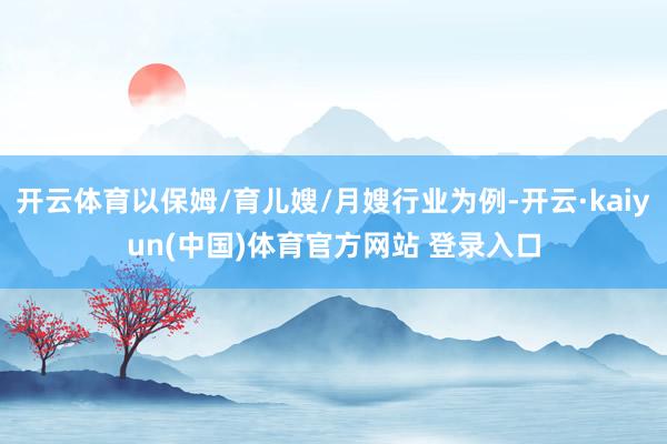 开云体育以保姆/育儿嫂/月嫂行业为例-开云·kaiyun(中国)体育官方网站 登录入口