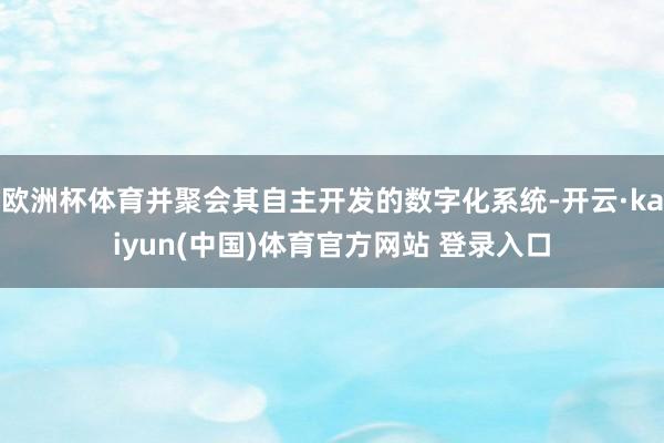 欧洲杯体育并聚会其自主开发的数字化系统-开云·kaiyun(中国)体育官方网站 登录入口