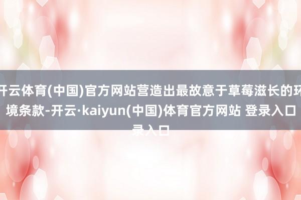 开云体育(中国)官方网站营造出最故意于草莓滋长的环境条款-开云·kaiyun(中国)体育官方网站 登录入口