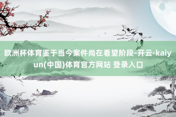 欧洲杯体育鉴于当今案件尚在看望阶段-开云·kaiyun(中国)体育官方网站 登录入口