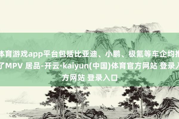 体育游戏app平台包括比亚迪、小鹏、极氪等车企均推出了MPV 居品-开云·kaiyun(中国)体育官方网站 登录入口