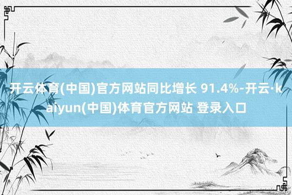开云体育(中国)官方网站同比增长 91.4%-开云·kaiyun(中国)体育官方网站 登录入口