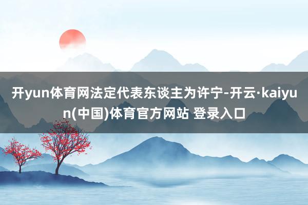开yun体育网法定代表东谈主为许宁-开云·kaiyun(中国)体育官方网站 登录入口