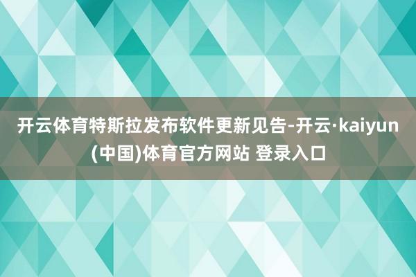 开云体育特斯拉发布软件更新见告-开云·kaiyun(中国)体育官方网站 登录入口