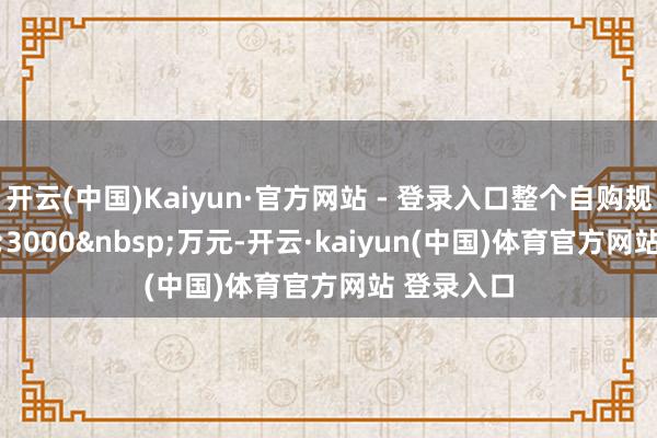 开云(中国)Kaiyun·官方网站 - 登录入口整个自购规模&nbsp;3000&nbsp;万元-开云·kaiyun(中国)体育官方网站 登录入口