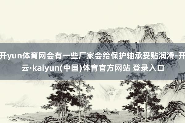 开yun体育网会有一些厂家会给保护轴承妥贴润滑-开云·kaiyun(中国)体育官方网站 登录入口