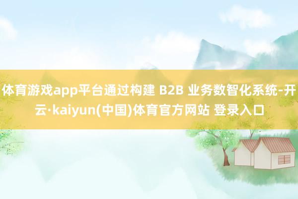 体育游戏app平台通过构建 B2B 业务数智化系统-开云·kaiyun(中国)体育官方网站 登录入口